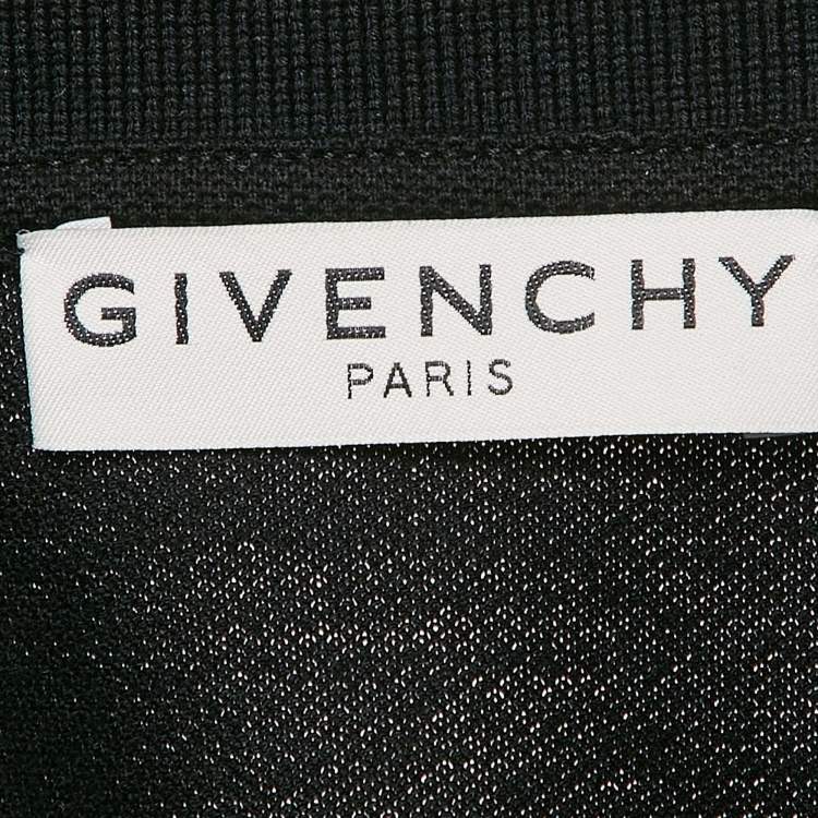 Pre Owned Givenchy Black Logo Tape Cotton Pique Polo T-Shirt M