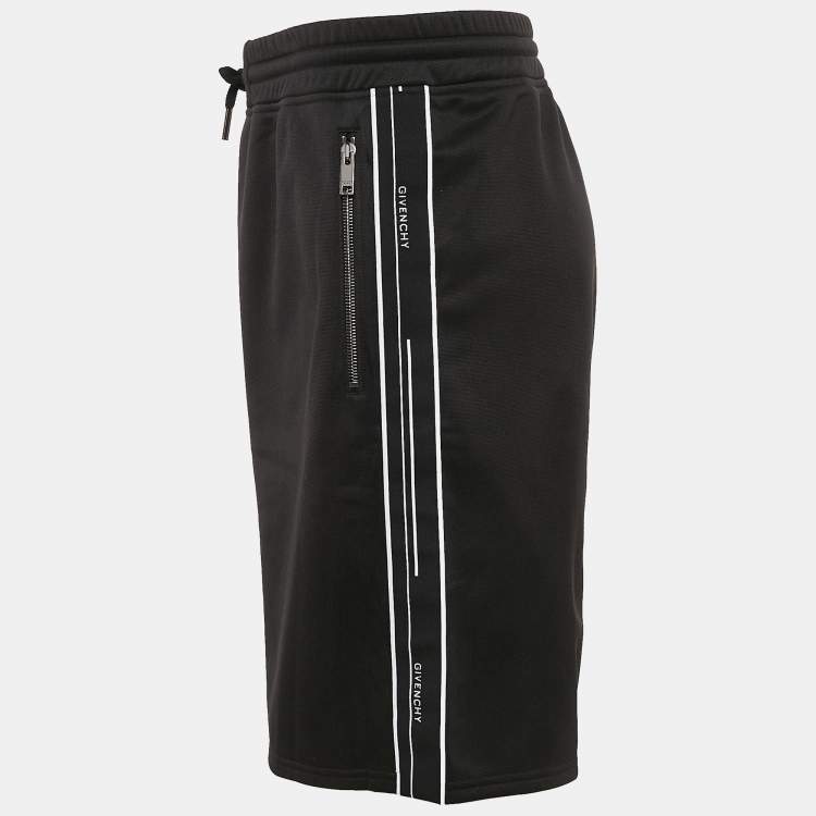 Pre Owned Givenchy Black Logo Band Jersey Shorts XL