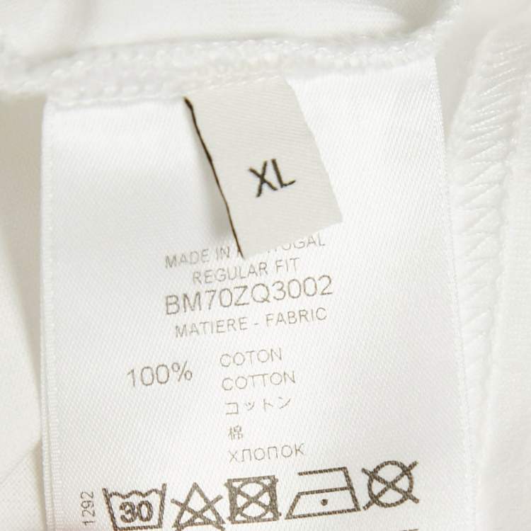 Pre Owned Givenchy White Logo Print Cotton Crew Neck XL
