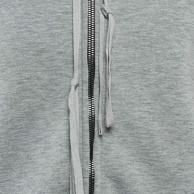 Pre Owned Givenchy Grey Neoprene Zip-Up Hoodie S