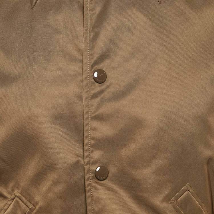 Pre Owned Givenchy Brown Nylon & Leather Bomber Jacket M