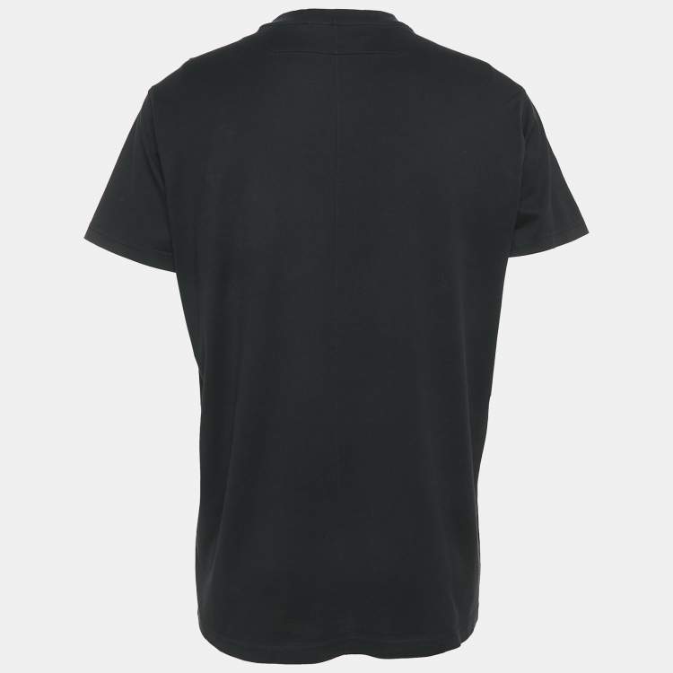 Pre Owned Givenchy Black Printed Jersey Crewneck T-Shirt XXS