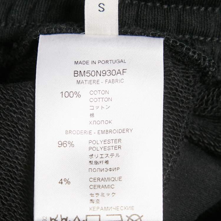 Pre Owned Givenchy Black Logo Embroidery Cotton Knit Joggers S