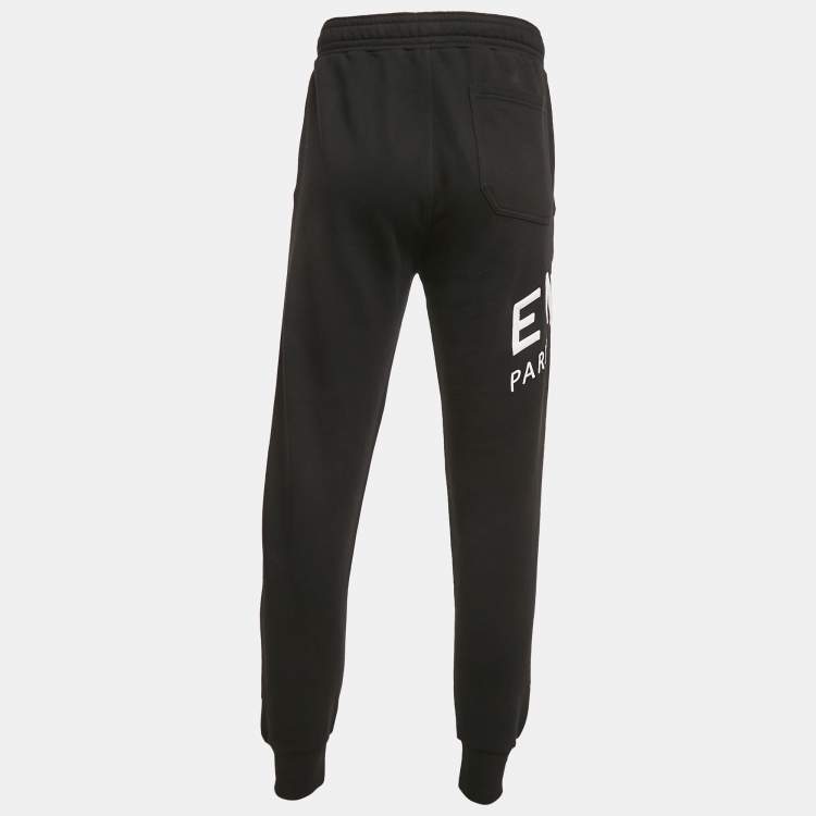 Pre Owned Givenchy Black Logo Embroidery Cotton Knit Joggers S