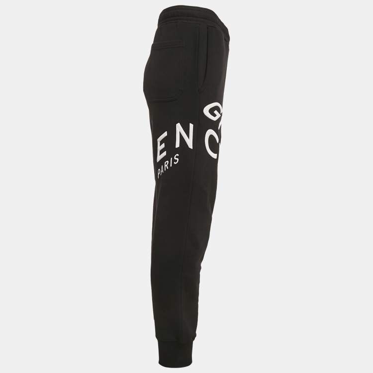 Pre Owned Givenchy Black Logo Embroidery Cotton Knit Joggers S