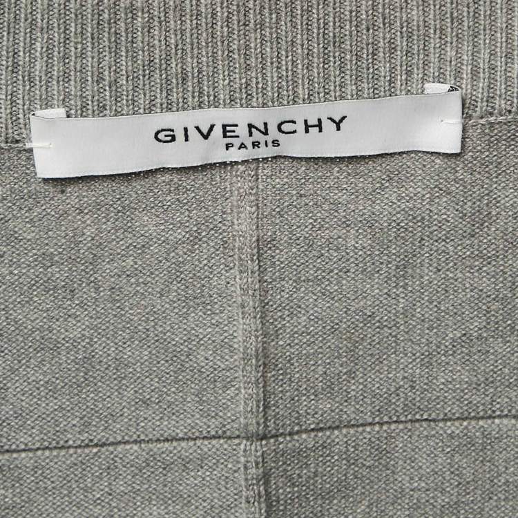 Pre Owned Givenchy Grey Cotton Colorblock Crew Neck Sweatshirt S