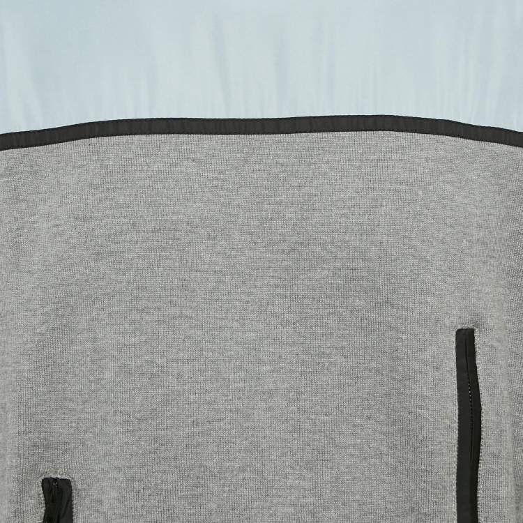 Pre Owned Givenchy Grey Cotton Colorblock Crew Neck Sweatshirt S