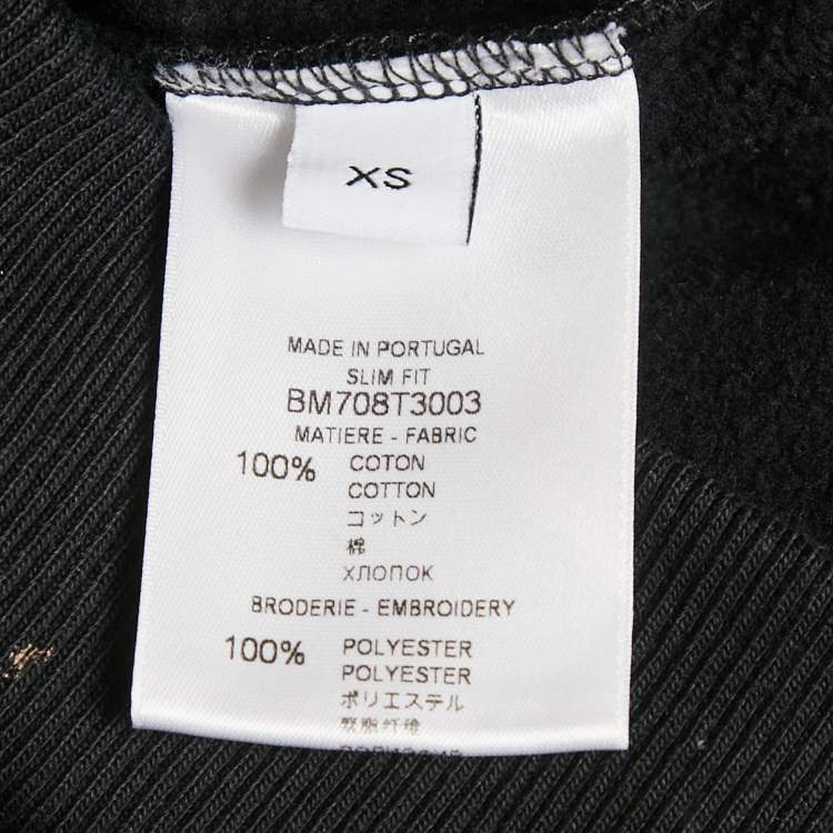 Pre Owned Givenchy Black/White Embroidered Cotton Sweatshirt XS