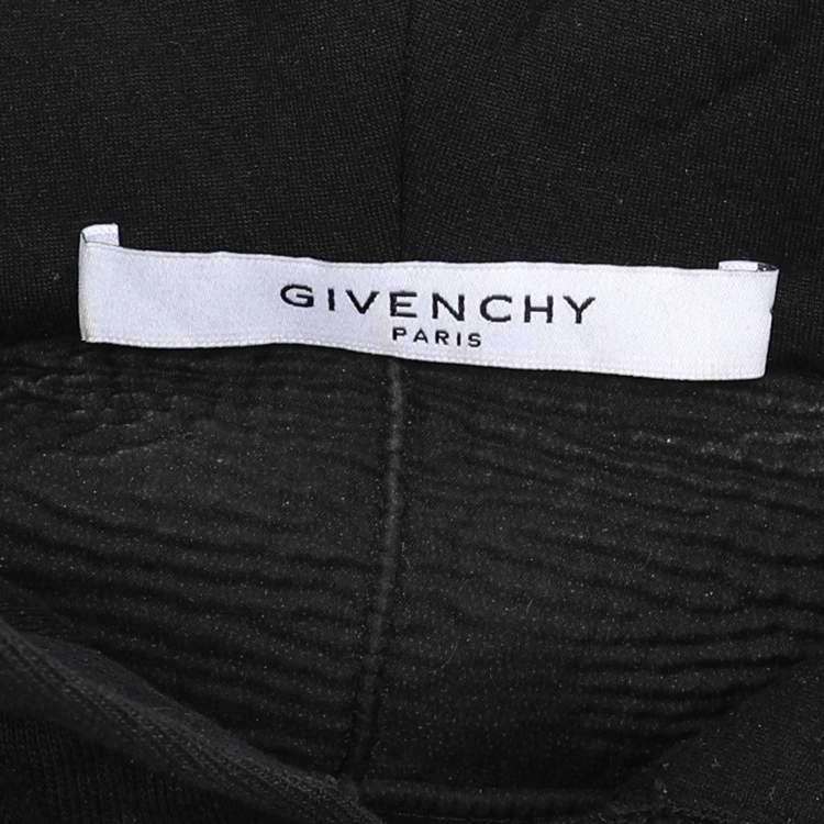 Pre Owned Givenchy Black Cotton Knit Ripped Hoodie M