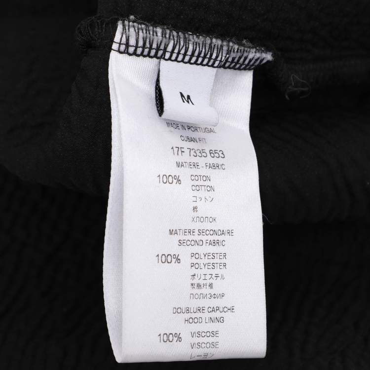 Pre Owned Givenchy Black Cotton Knit Ripped Hoodie M