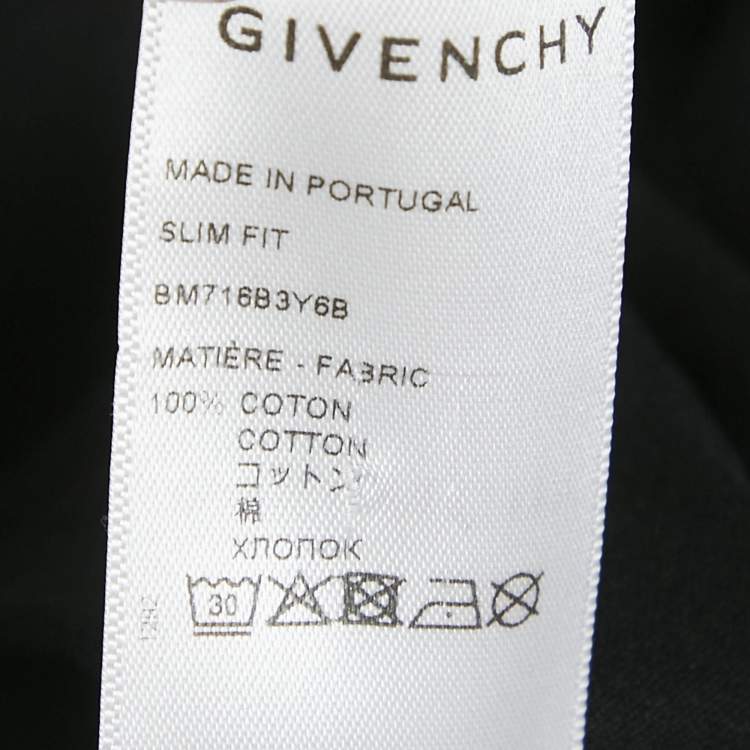 Pre Owned Givenchy Black Logo Embroidered Jersey Slim Fit T-Shirt L