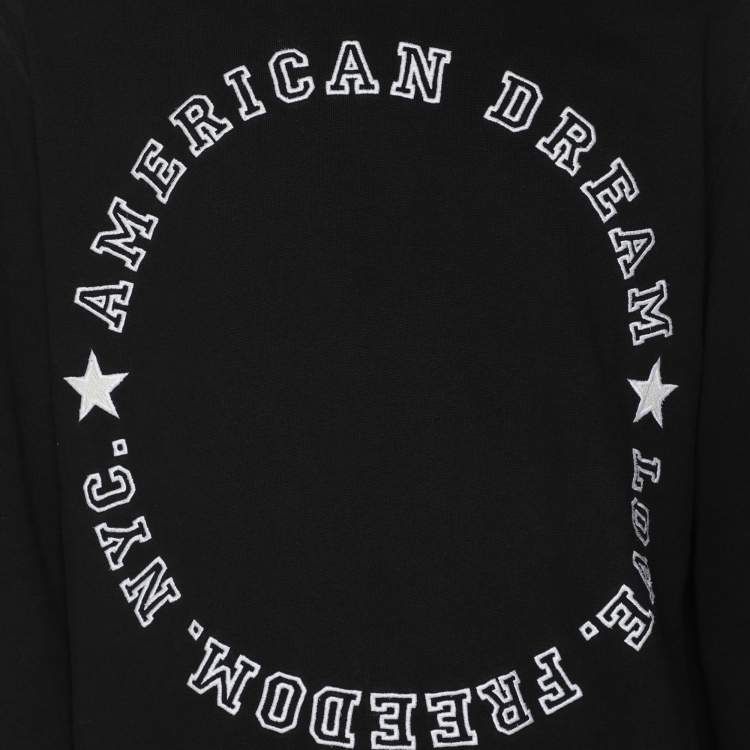 Pre Owned Givenchy Black Cotton American Dream Varsity Text Sweatshirt M