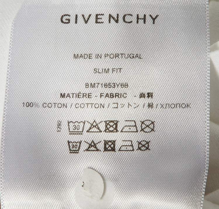 Pre Owned Givenchy White Reverse Logo Cotton Slim Fit T-Shirt L