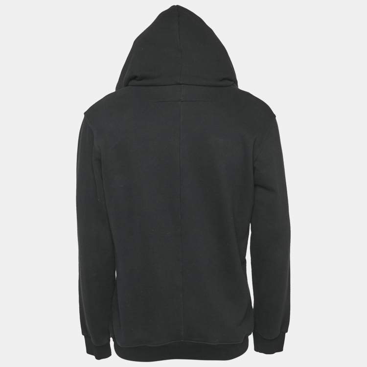 Pre Owned Givenchy Black Printed Cotton Hooded Sweatshirt M