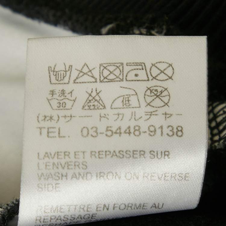 Pre Owned Givenchy Black Madonna Star Print Satin and Cotton Knit Sweatshirt M