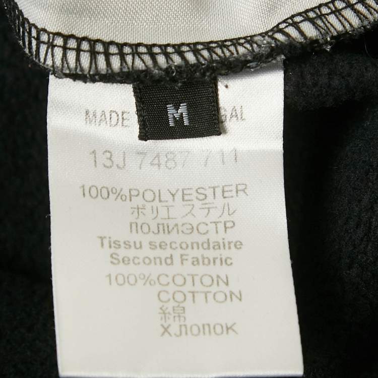 Pre Owned Givenchy Black Madonna Star Print Satin and Cotton Knit Sweatshirt M