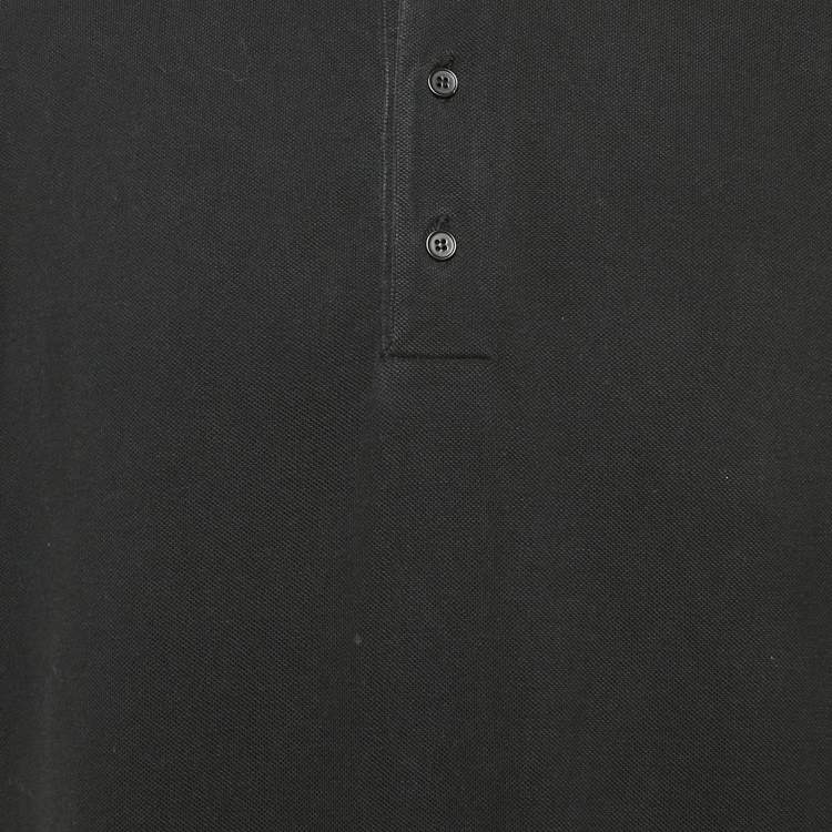 Pre Owned Givenchy Black Skull Printed Cotton Pique Polo T-Shirt XL