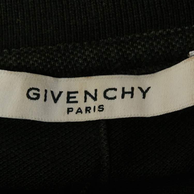 Pre Owned Givenchy Black Skull Printed Cotton Pique Polo T-Shirt XL