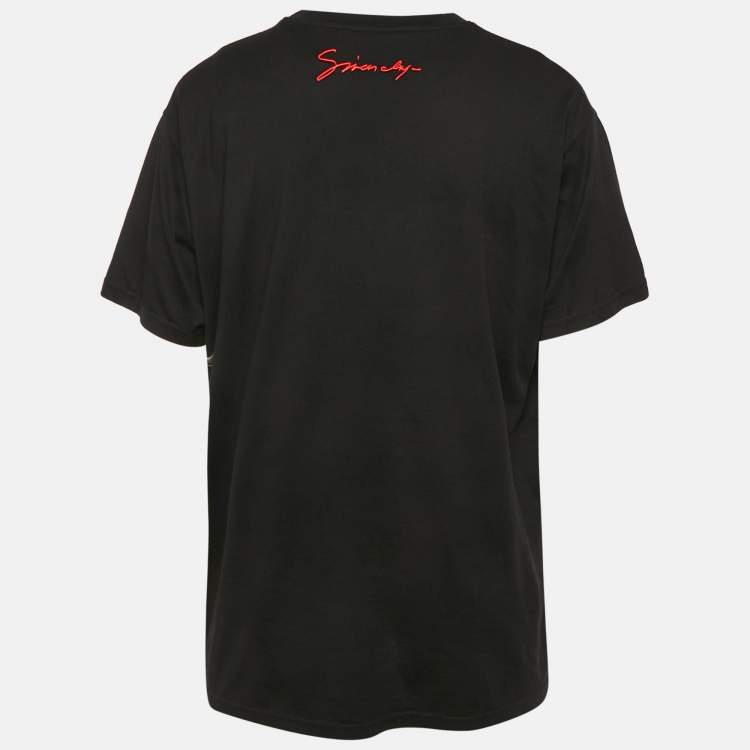Pre Owned Givenchy Black Tiger Print Jersey T-Shirt XXL