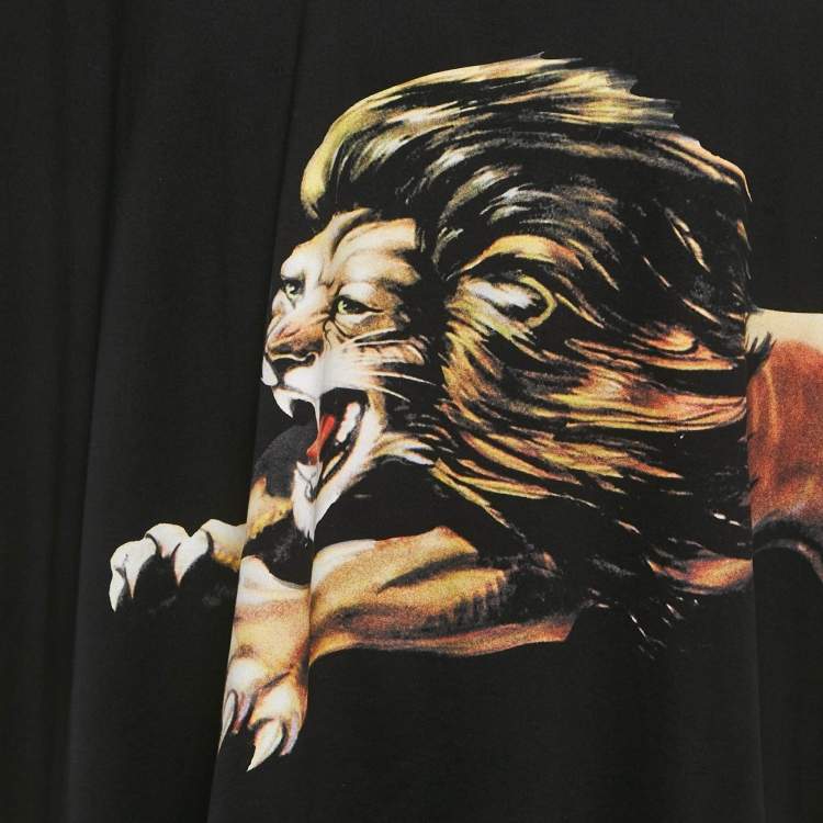Pre Owned Givenchy Black Tiger Print Jersey T-Shirt XXL