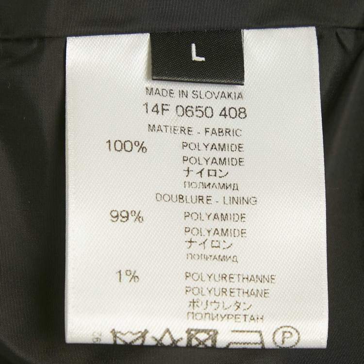 Pre Owned Givenchy Black Chevron Print Nylon Hooded Parka Jacket L 