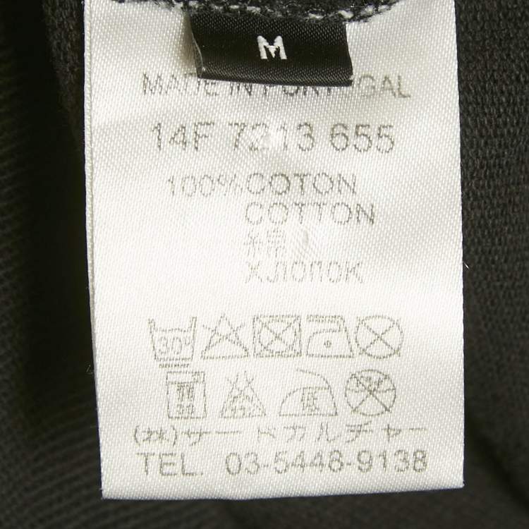 Pre Owned Givenchy Black Star Applique Cotton Pique Polo T-Shirt M