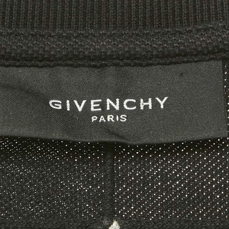 Pre Owned Givenchy Black Star Applique Cotton Pique Polo T-Shirt M