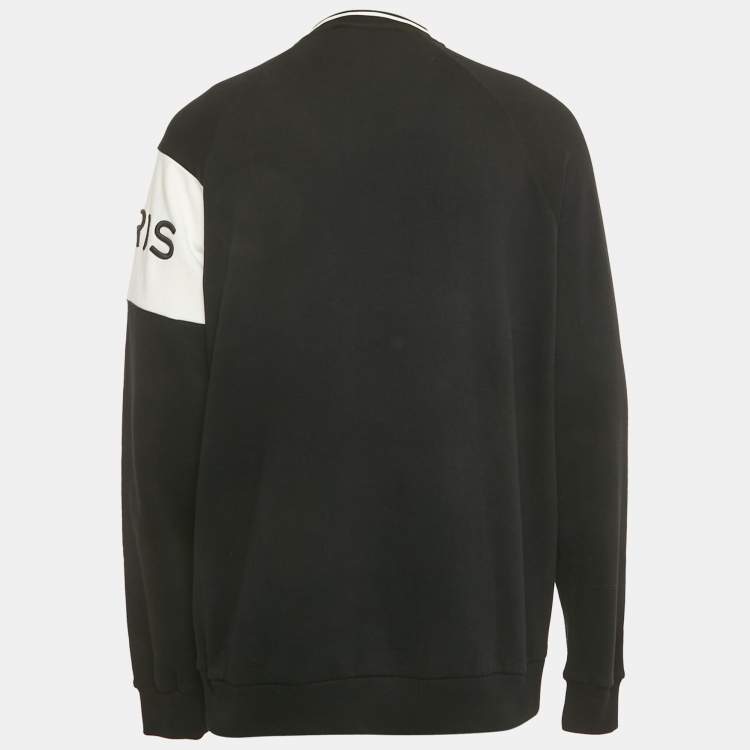 Pre Owned Givenchy Black Logo Embroidery Cotton Sweatshirt L