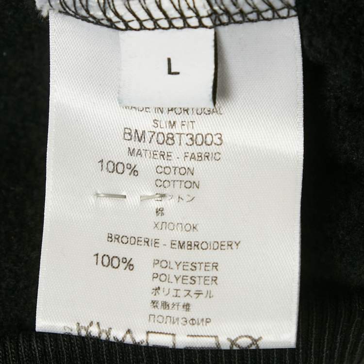 Pre Owned Givenchy Black Logo Embroidery Cotton Sweatshirt L