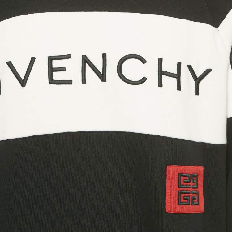 Pre Owned Givenchy Black Logo Embroidery Cotton Sweatshirt L