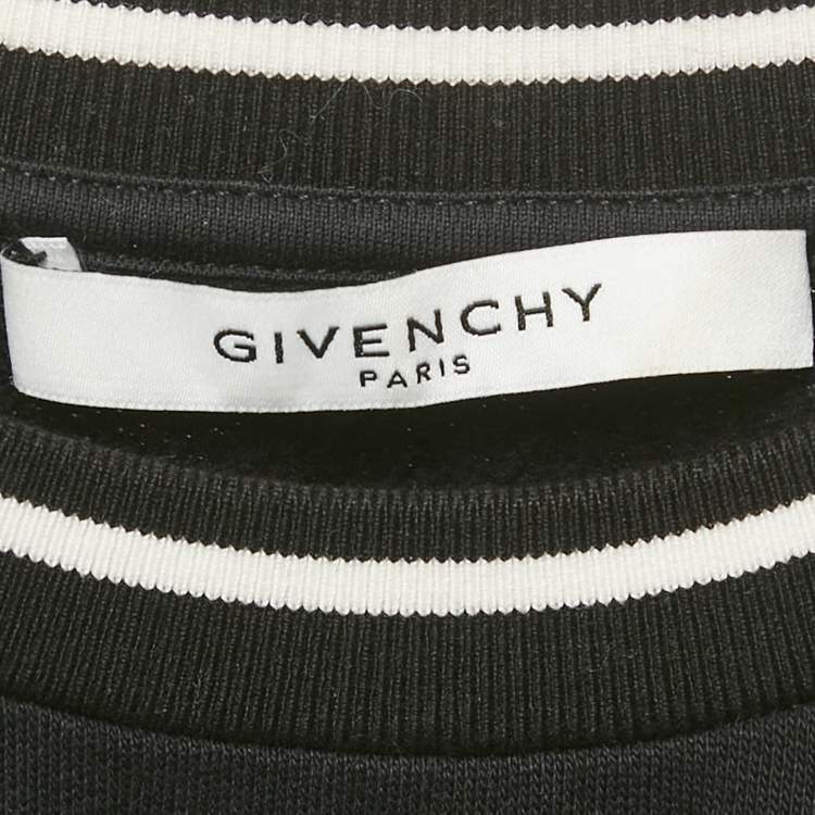 Pre Owned Givenchy Black Logo Embroidery Cotton Sweatshirt L