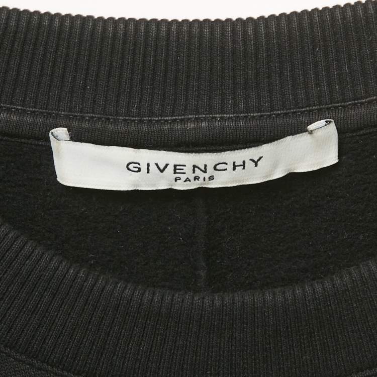 Pre Owned Givenchy Black Rottweiler Print Cotton Long Sleeve Sweatshirt M