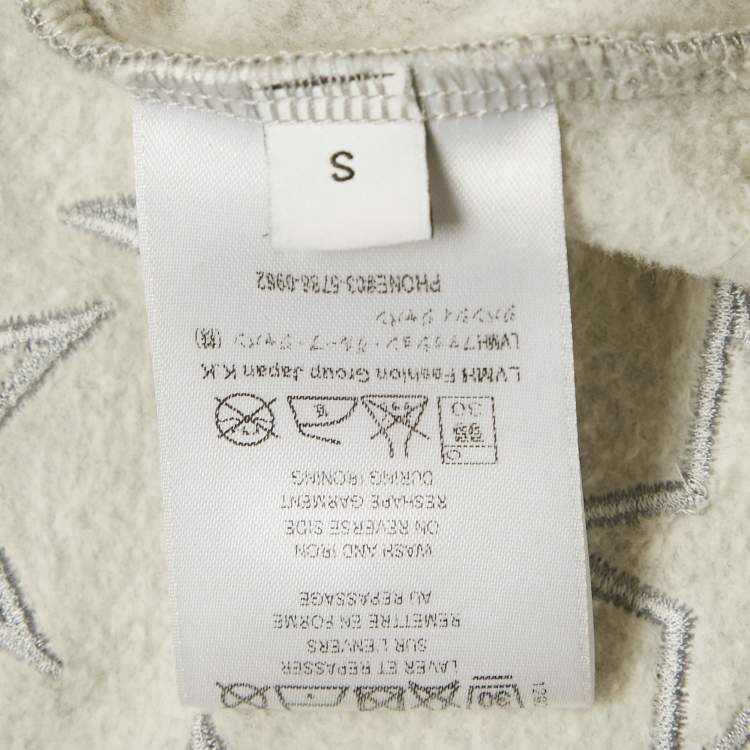 Pre Owned Givenchy Grey Star Embroidery Cotton Sweatshirt S