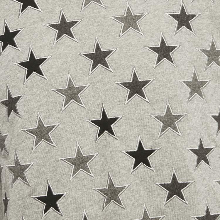 Pre Owned Givenchy Grey Star Embroidery Cotton Sweatshirt S