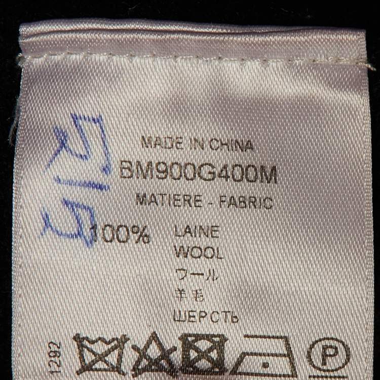 Pre Owned Givenchy Black Logo Intarsia Wool Knit Sweater S 