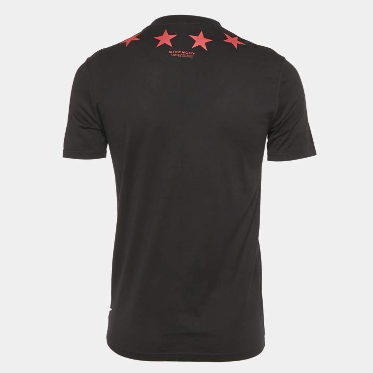Pre Owned Givenchy Black Stars Print Jersey Crew Neck T-Shirt S