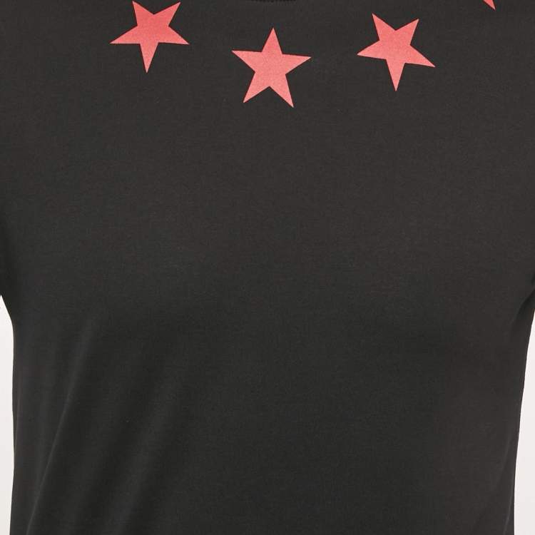 Pre Owned Givenchy Black Stars Print Jersey Crew Neck T-Shirt S