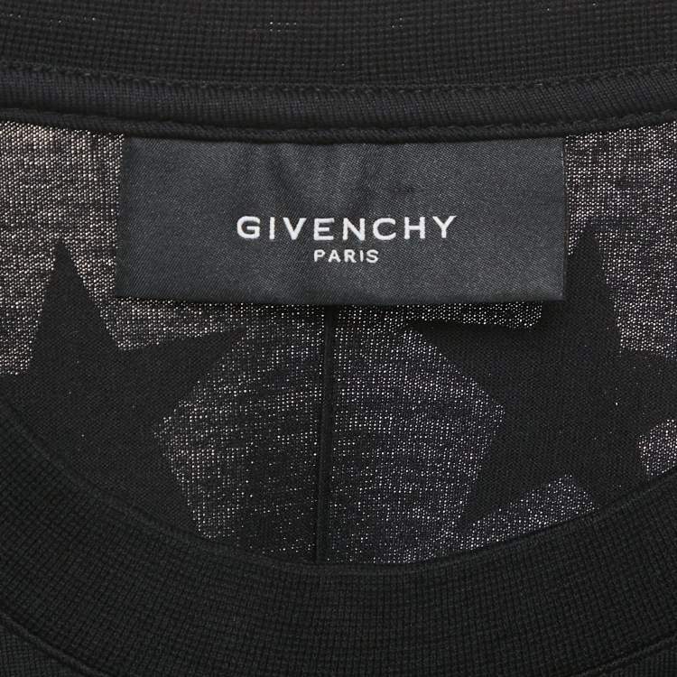 Pre Owned Givenchy Black Stars Print Jersey Crew Neck T-Shirt S