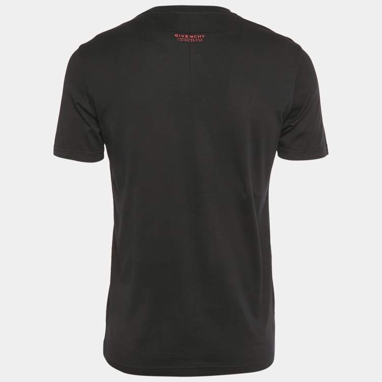 Pre Owned Givenchy Black Cross Print Jersey Crewneck T-Shirt S