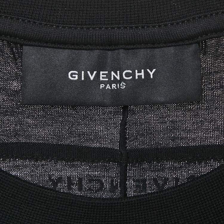 Pre Owned Givenchy Black Cross Print Jersey Crewneck T-Shirt S