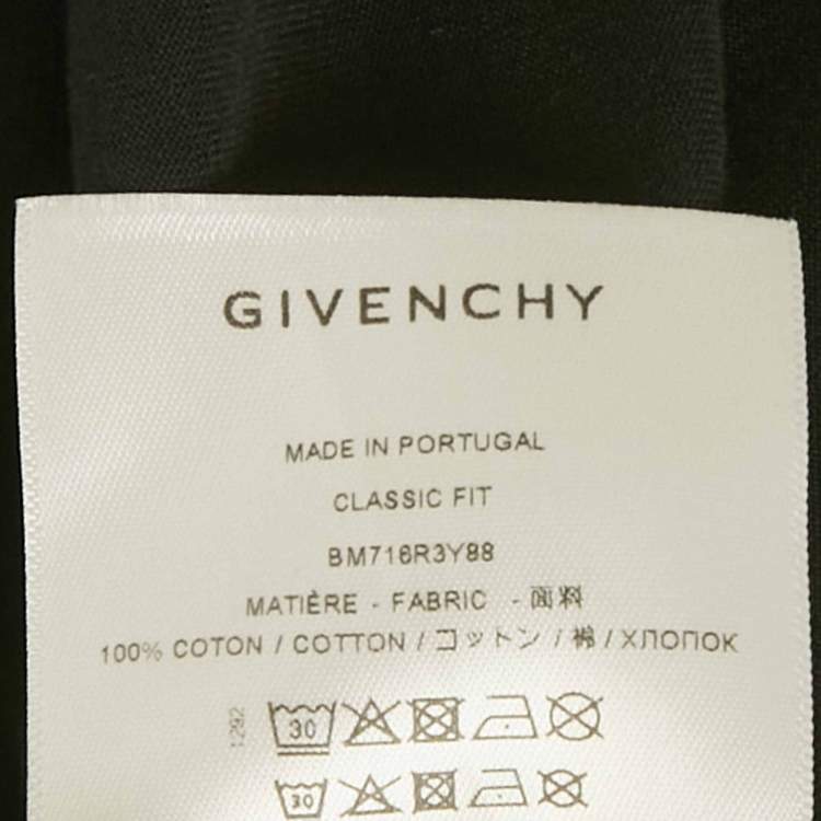 Pre Owned Givenchy Black Eiffel Embroidered Jersey Classic Fit T-Shirt L