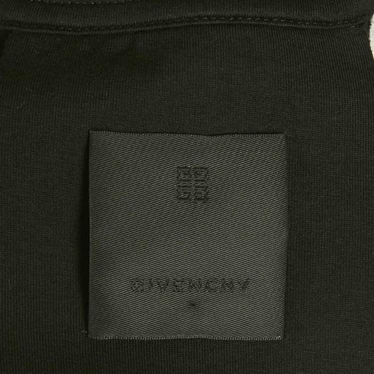 Pre Owned Givenchy Black Eiffel Embroidered Jersey Classic Fit T-Shirt L