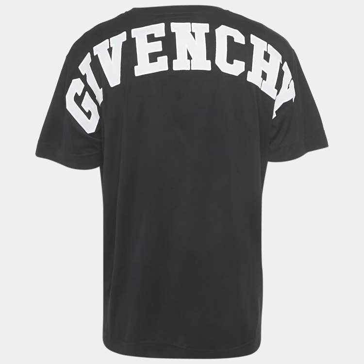 Pre Owned Givenchy Black Eiffel Embroidered Jersey Classic Fit T-Shirt L