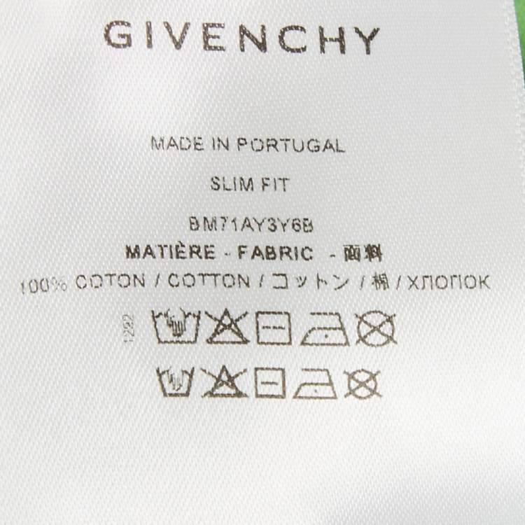 Pre Owned Givenchy Green Logo Embroidered Jersey Slim Fit T-Shirt M