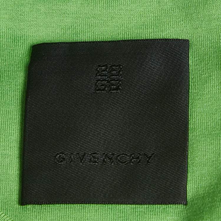 Pre Owned Givenchy Green Logo Embroidered Jersey Slim Fit T-Shirt M