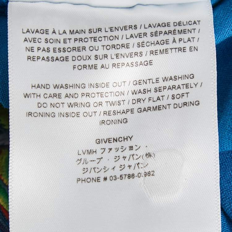 Pre Owned Givenchy x Josh Smith Blue Applique Jersey Slim Fit T-Shirt M