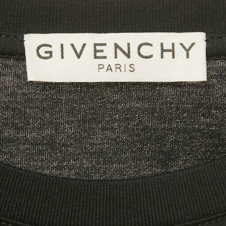Pre Owned Givenchy Black Logo Print Jersey Loose Fit T-Shirt S