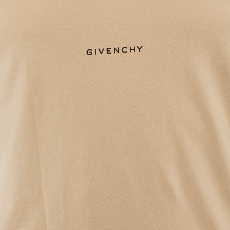 Pre Owned Givenchy Beige Embroidered Jersey Crew Neck T-Shirt XS