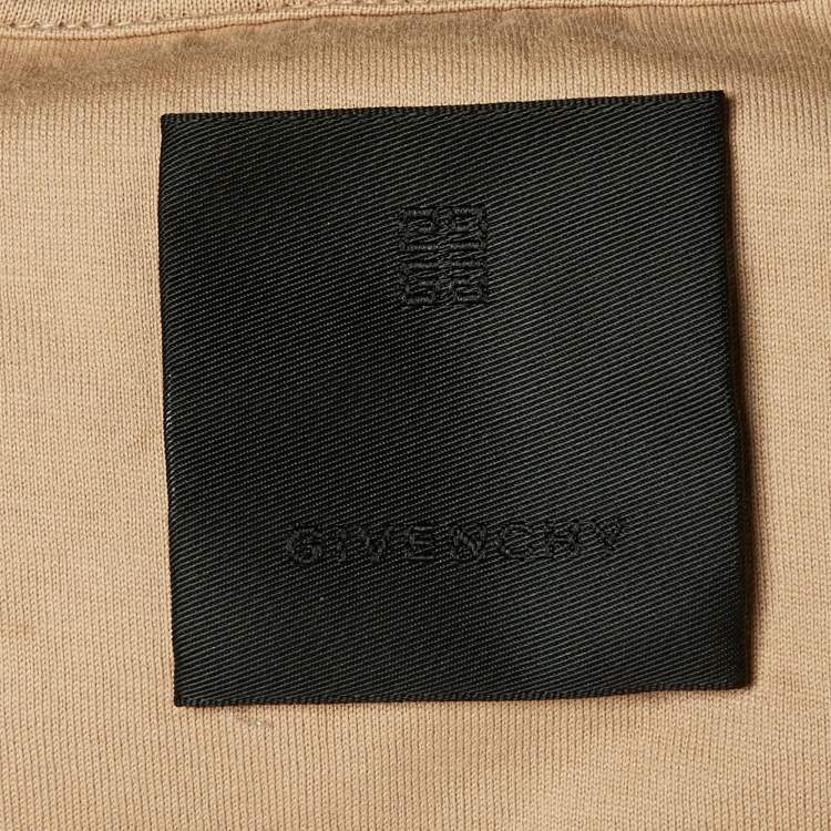Pre Owned Givenchy Beige Logo Print Cotton Hoodie S 