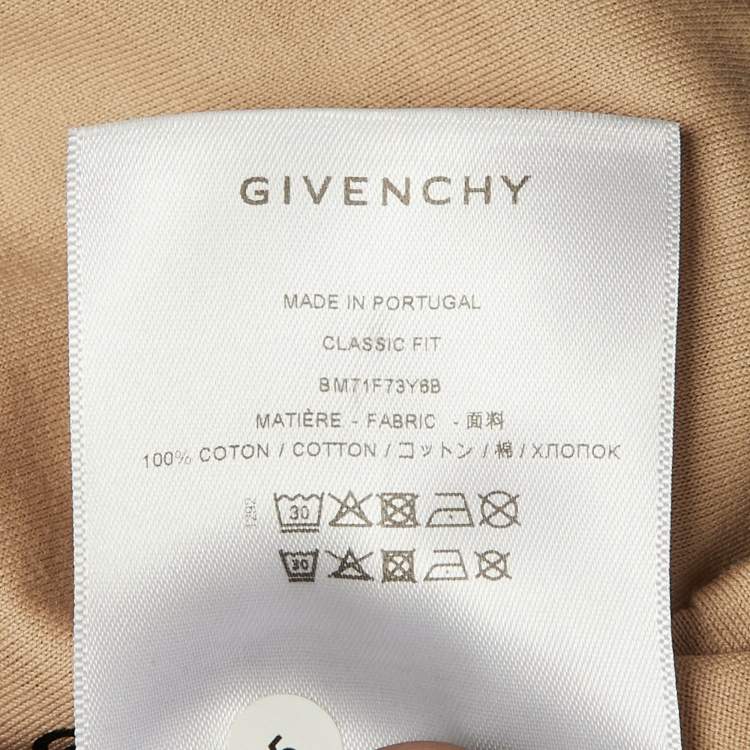 Pre Owned Givenchy Beige Logo Print Cotton Hoodie S 